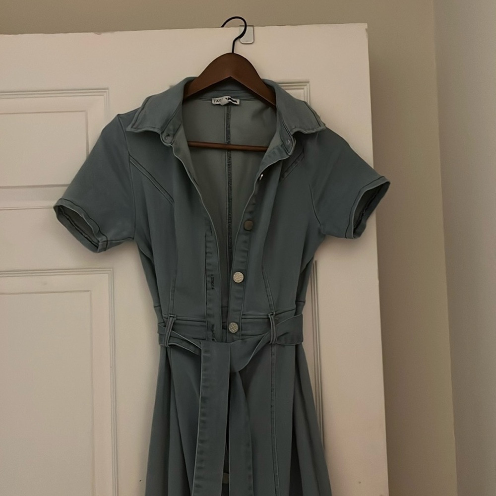 Denim Button-Down Maxi Dress